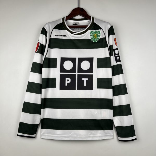 Camiseta Retro Sporting Lisboa manga larga 02/03 1ª equipación